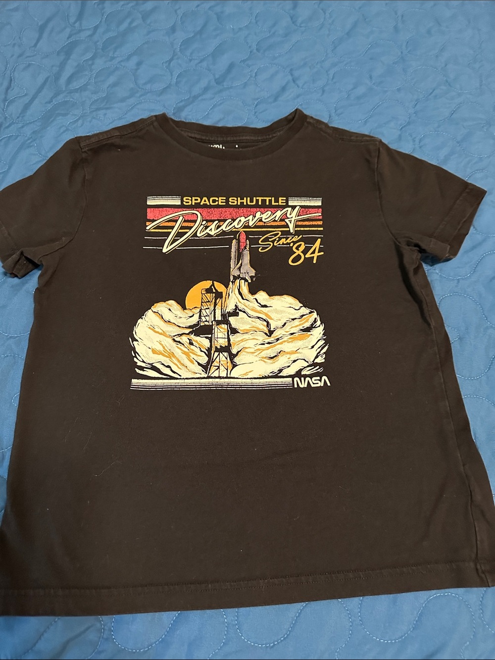 NASA Kids' Black Space Shuttle Discovery Graphic Tee